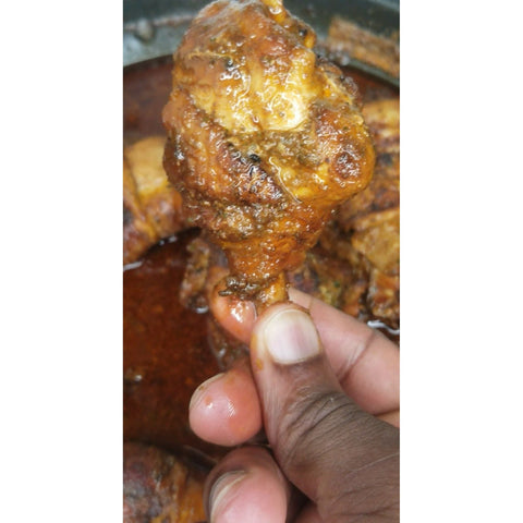 Half roasted Peruvian chicken