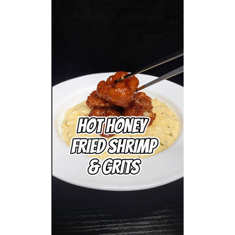 HONEY SRIRACHA SHRIMP AND GRITS