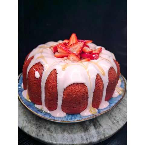 STRAWBERRY POUND CAKE BROWN SUGAR GLAZE
