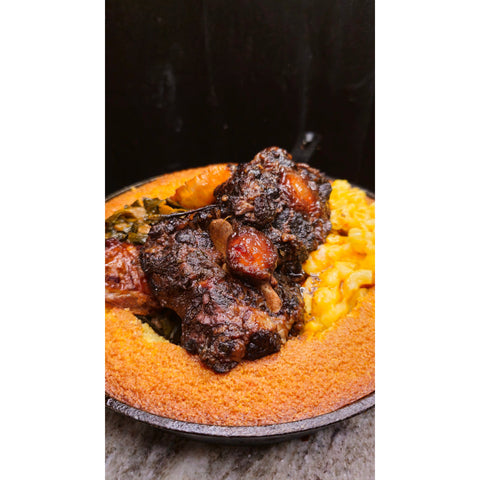 Oxtail Soul Food Bowl Honey Cornbread recipe