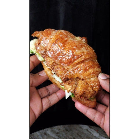 Fried Chicken Caesar Croissant Sandwich - ChefKennyeats