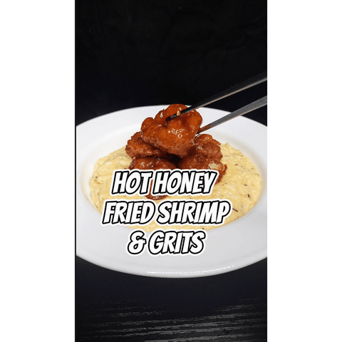 HONEY SRIRACHA SHRIMP AND GRITS - ChefKennyeats
