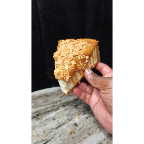Peach Cobbler Cheesecake with Cinnamon Toast Crunch Crumble Recipe - ChefKennyeats