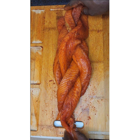 Braided Salmon and Jumbo Garlic Shrimp Recipe - ChefKennyeats